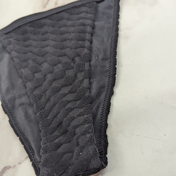Good American Swim Bottom Women 1 Small Black Jacquard Adjustable Bikini - Picture 5 of 11